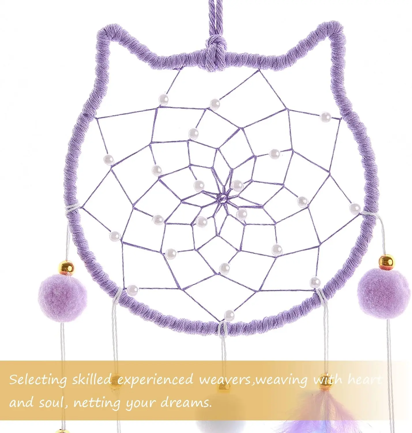 Dream Catchers Handmade Catcher Black and White Feather Wall Hanging Decoration Home Ornament Craft Car Yin Yang Culture