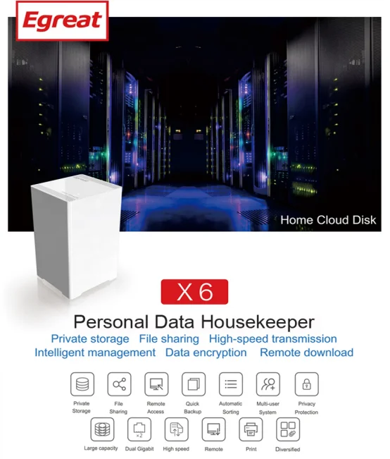 Egreat X6 NAS 2-Bay DiskStation комплект для сборки персонального частного облака