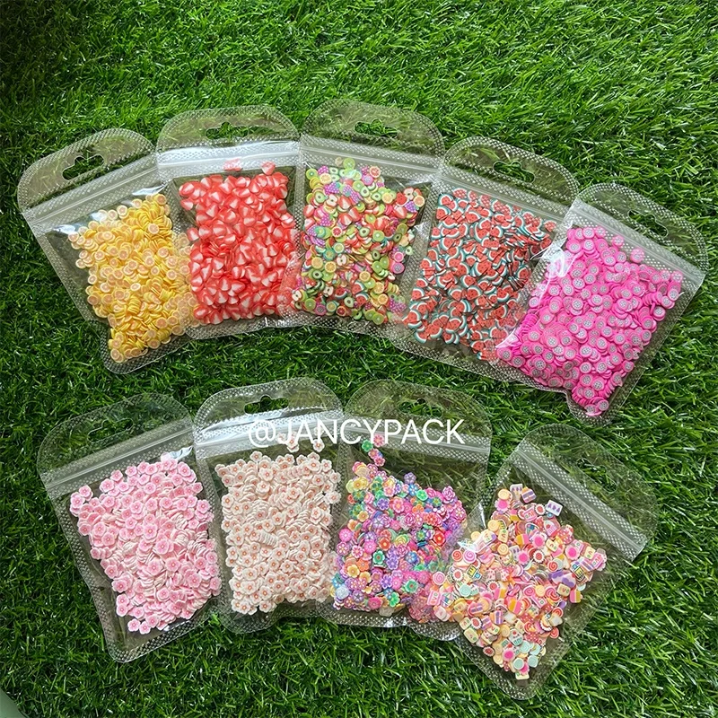 JANCY PACK Wholesale DIY 3D Fruits Slices Polymer Clay For DIY Handmade Crafts Fruits Nail Slices Stickers lip gloss decorations