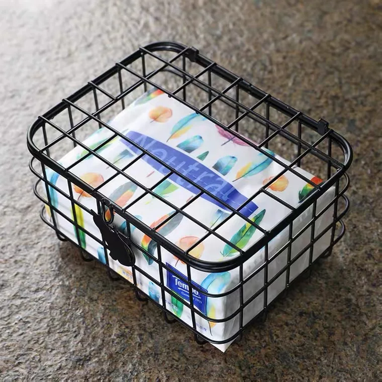 China factory wire basket Napkin basket Tissue Box Cover Elegant DIY Custom Embroidered Painting OEM Customized Style