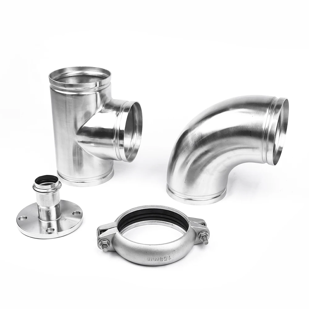 Stainless Steel 304 316 Welded Threaded Pipe Fitting Connectors Grooved Fittings