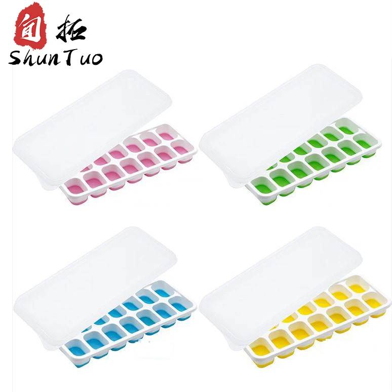 14 cells colorful home use thermos tray for ice making chocolate fruit ice-cream mold ice cube molds