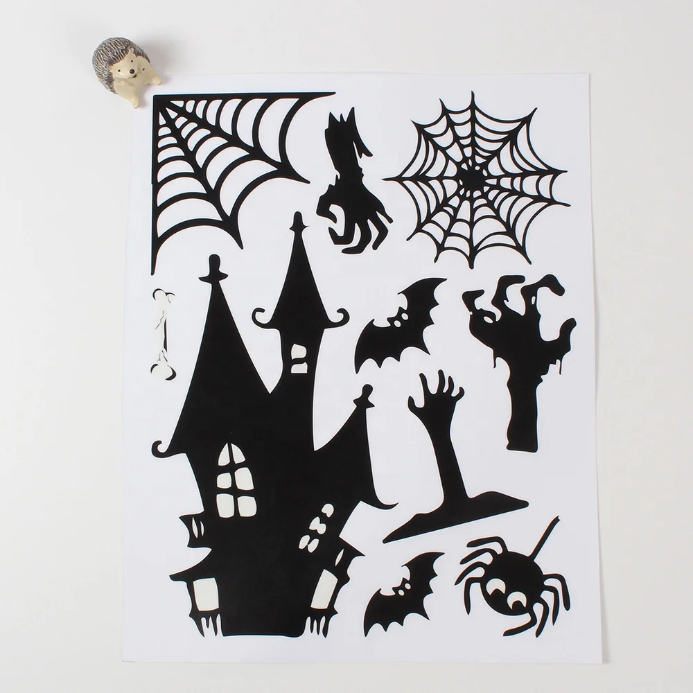 glass films static cling halloween wall stickers for window decoration character sheets