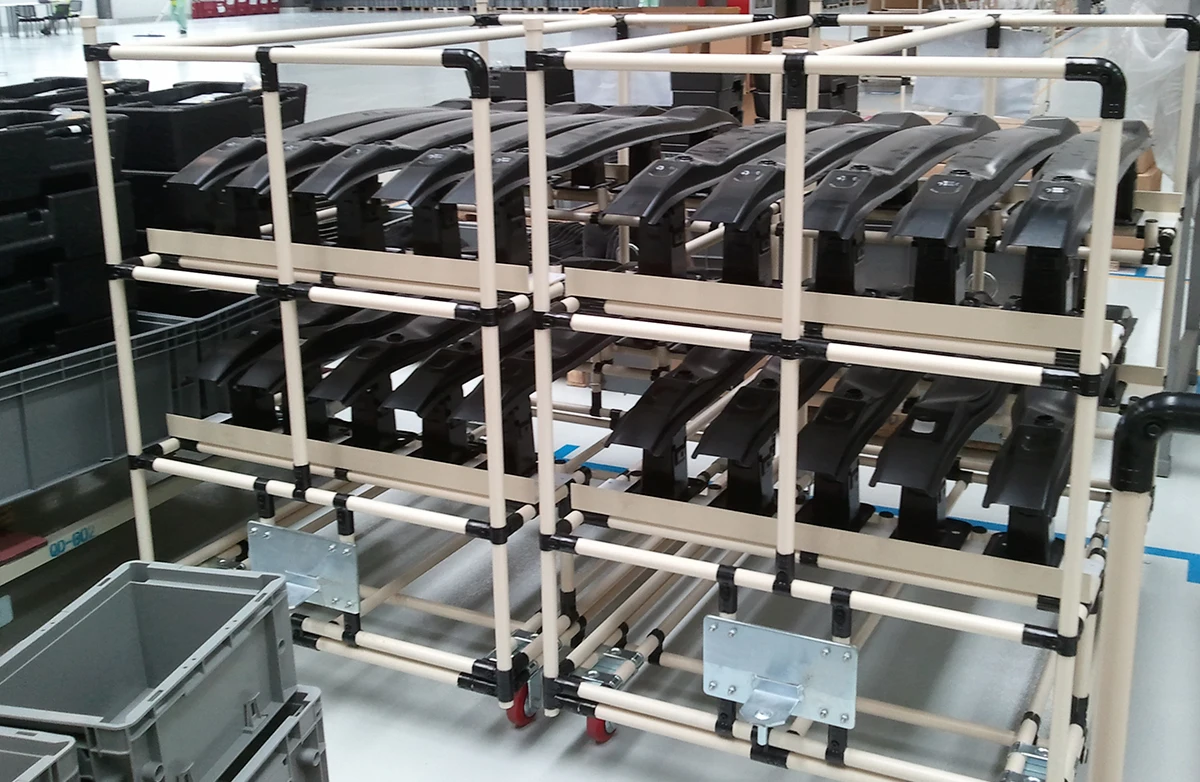 4 way heavy duty durable dismantling black metal joint for Lean pipe