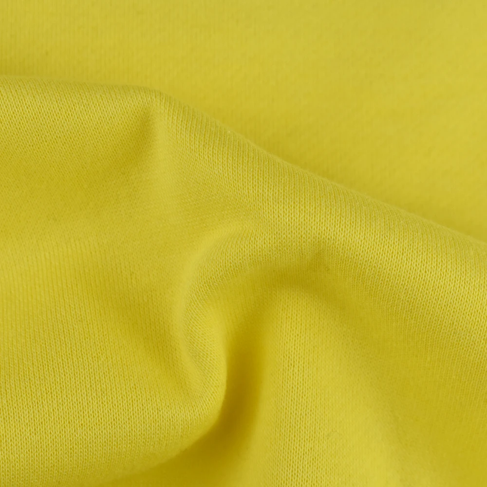 Complete set Stock Solid dyed 32S TC 65% polyester 35% cotton brushed fleece knit fabric for hoodie coat