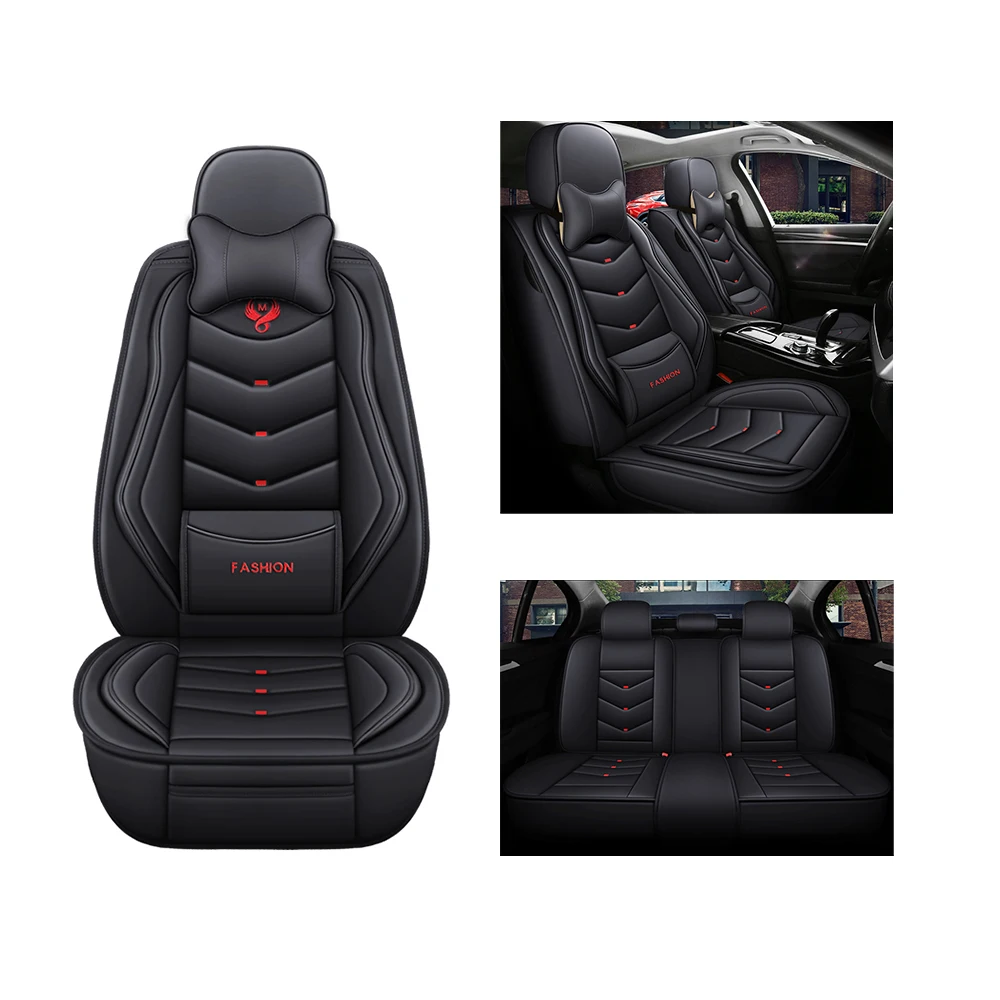 Sports Style PU Leather Car Seat Covers Full Set Protector for Honda Ridgeline 2008-2024