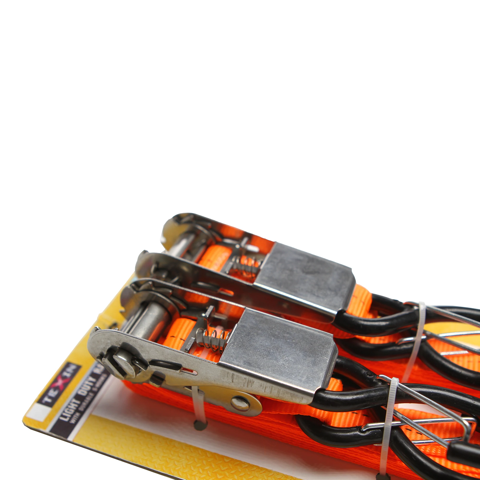 2pcs Set 25mm Motorcycle Accessory Ratchet Tie Down PE Lashing Strap Belt with S Hook for Cargo Control Ratchet Straps set