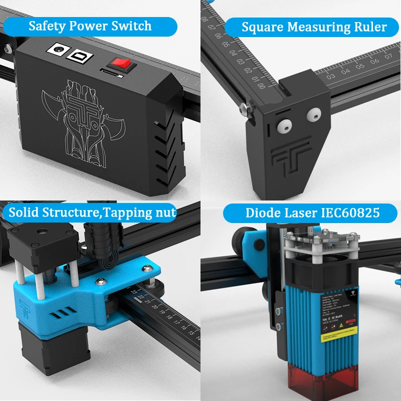 TTS 5.5 40W APP Wireless CNC Laser Engraver 300mmx300mm Engraving Size Desktop Laser Engraving Cutting Machine