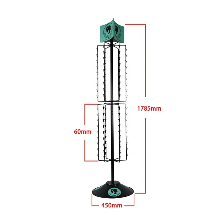 Fixture  Displays Rotating  Floor Standing Metal Clip Strip Snack Display Rack