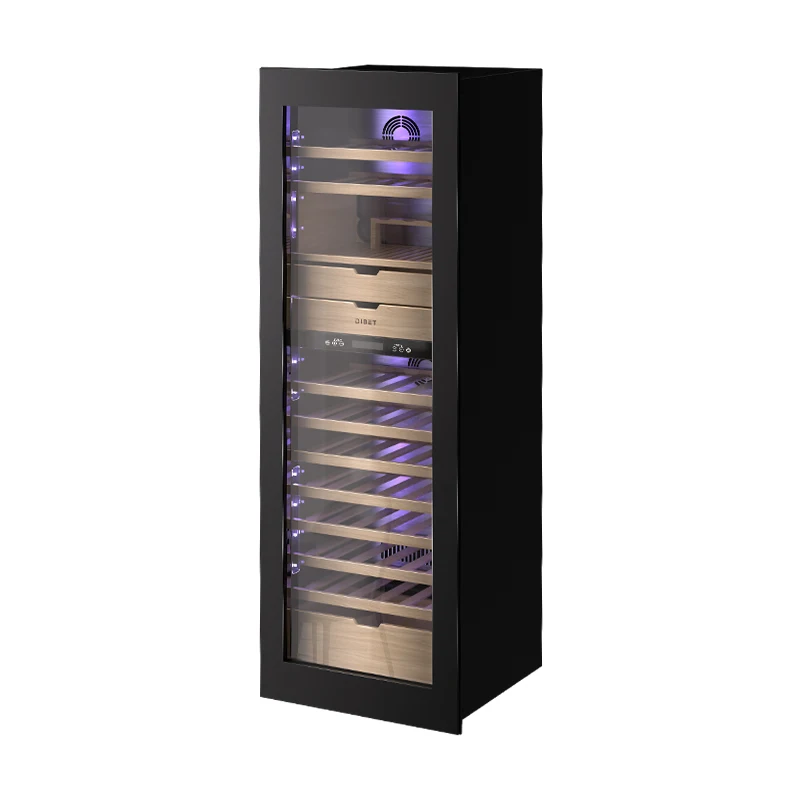Customized Thermostatic Electric Wine Cigar Cooler Cabinet Stainless Steel Mini Outdoor RV Refrigerator Glass Door Commercial