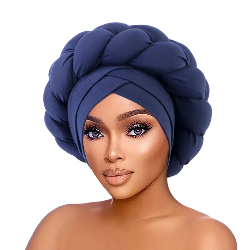 Wholesale Custom Logo Hair Plain stretchy African Head Wraps Braid African Turban Cap Headscarf Beanie Cover Headwrap For Women