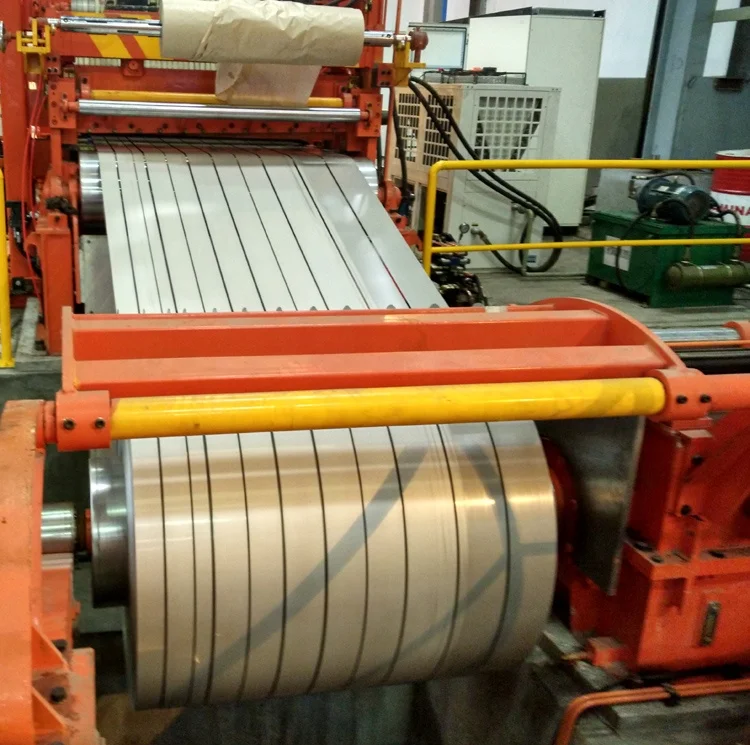 Full automatic stainless steel coil slitting line with twin slitter for quick exchange platform