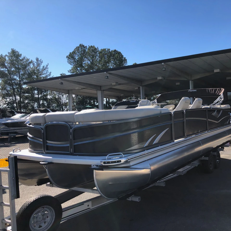 
2021 Popular 16-21ft Aluminum Pontoon Boat with full enclosure camper and air condition 