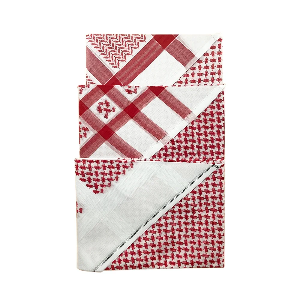 
High quality winter ladies wool scarf leisure wool and cashmere ladies scarf red and white check pattern ladies headscarf 