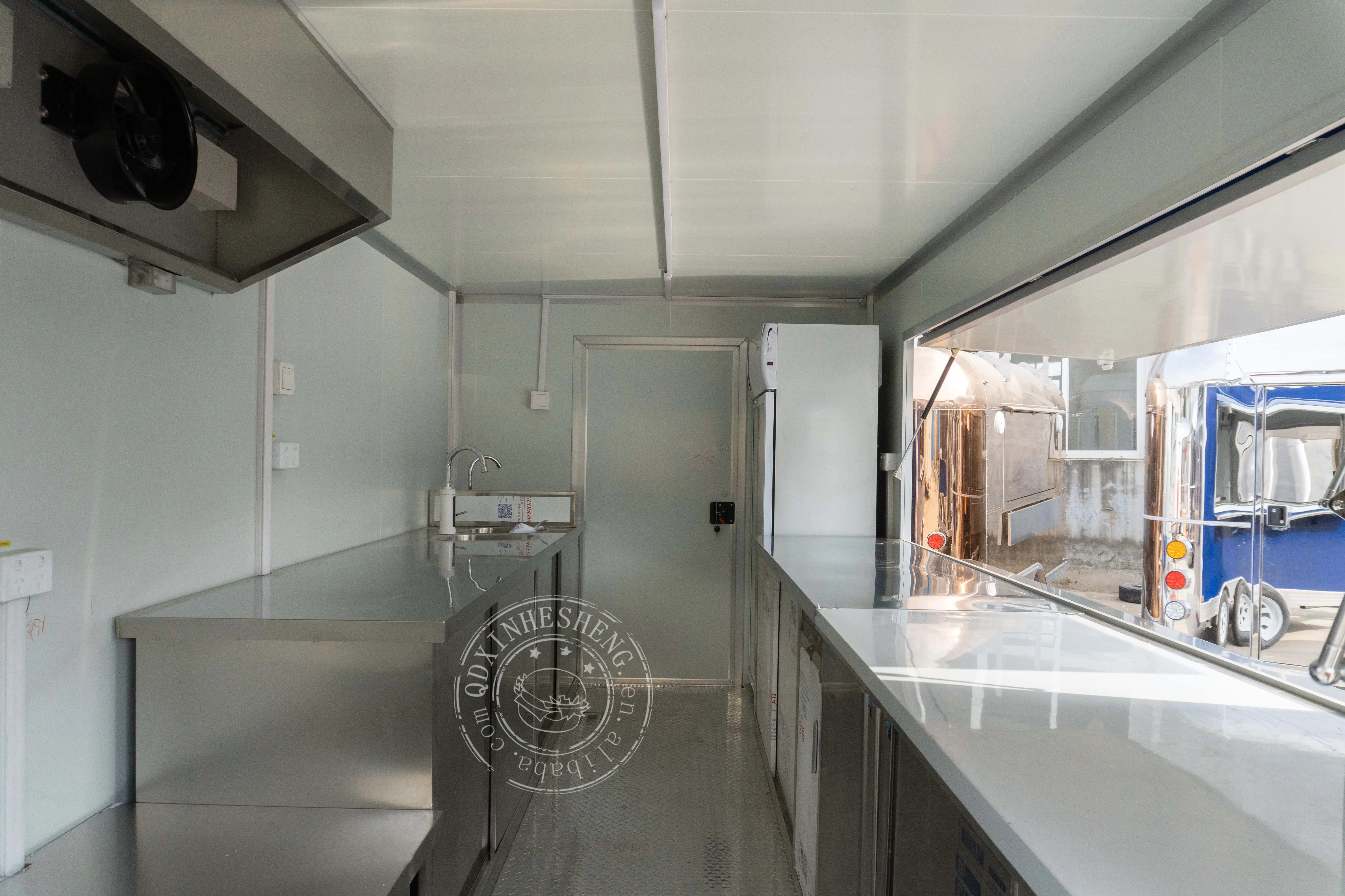 fast electric mobile legal food tuck in USA with full kitchen pizza BBQ coffee hamburger food trailer full equipped