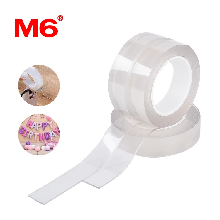 transparent clear double side sticky nano 2 sided tape adhesive