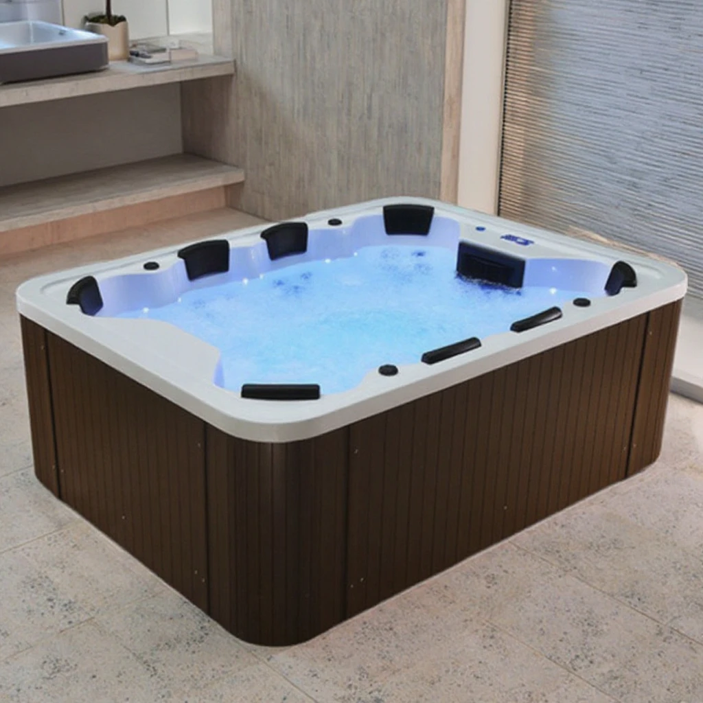 Modern Relax 2-Person Acrylic Freestanding Whirlpool Bathtub round Oval Design for Villas