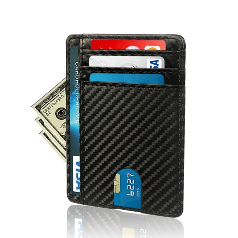 Low MOQ PU RFID держатель для карт визиток бумажник унисекс слот Блокировка