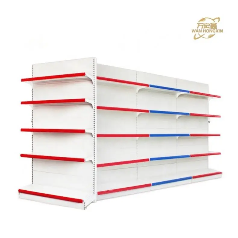 Customized Used Wan Hongxin Shelves Store Stainless Steel Display Rack Gondola Shelving Supermarket Shelf