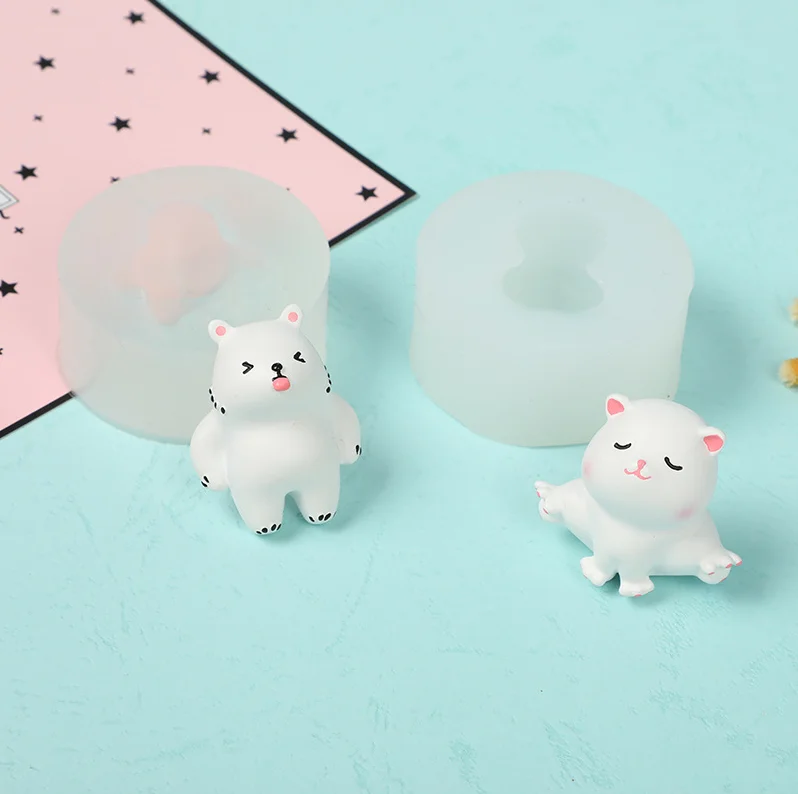 NEW Baking mold Sleepy Mini Corgi Dog Cat Rabbit Penguin Little Raccoon Shiba Inu Silicone Cake Mold Fondant Silicone Mold