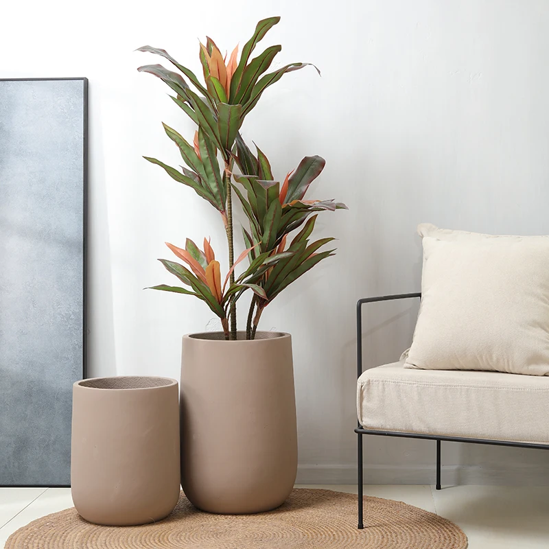 Minimalistic custom color garden decoration terracotta cement planters concrete flower pot molds indoor plant planters