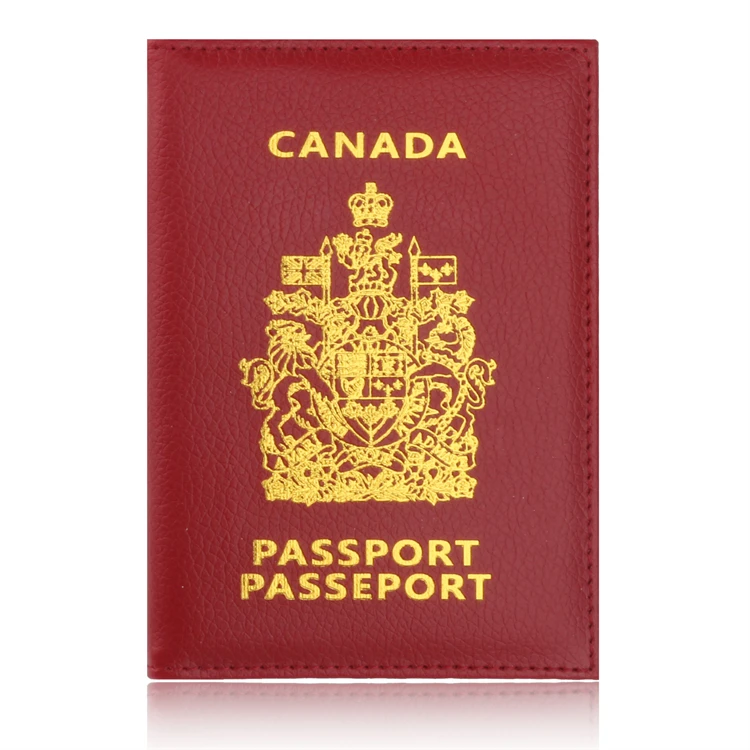 2022 Wholesale Mix 10 Colors CANADA Passport Holder Custom Leather PU Passport Cover Customized Case Cover Case Travel