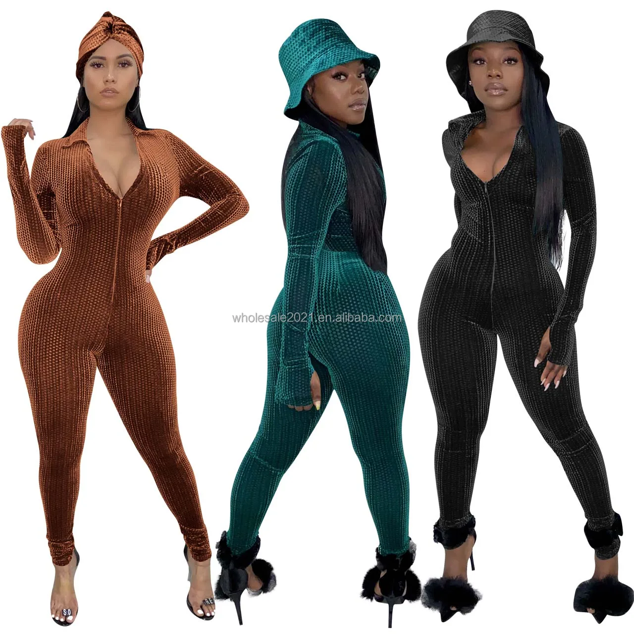 
 Новый стиль Глубокий V образным вырезом плотно, сексуальные женские сапоги на молнии, сплошной длинный комбинезон для женщин с длинным рукавом замшевая обувь для клубных вечеринок Облегающий комбинезон и комбинезон для девочек и мальчиков для женщин  