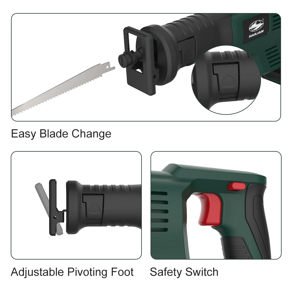 Factory grade 20V lithium electric reciprocating saw cordless wood and metal cutting reciprocating saw