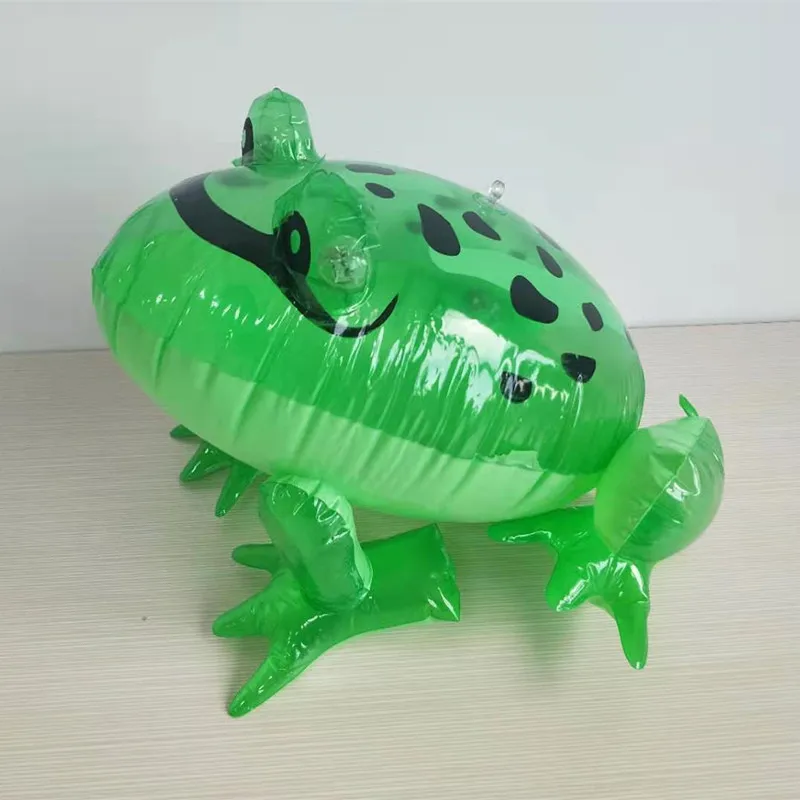 Stall Goods Inflatable Frog Toy with Led Light Rope Dog Opp Bag Durable Unisex Plastic Animals Theme Party Decorations 10 Pcs