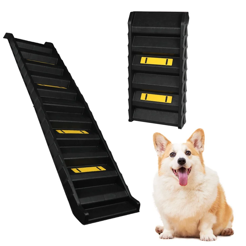 Folding Pet Stairs PP Material Non-slip Auxiliary Car Climbing Ladder Dog Ladder Large Dog Plastic Climbing High Ladder