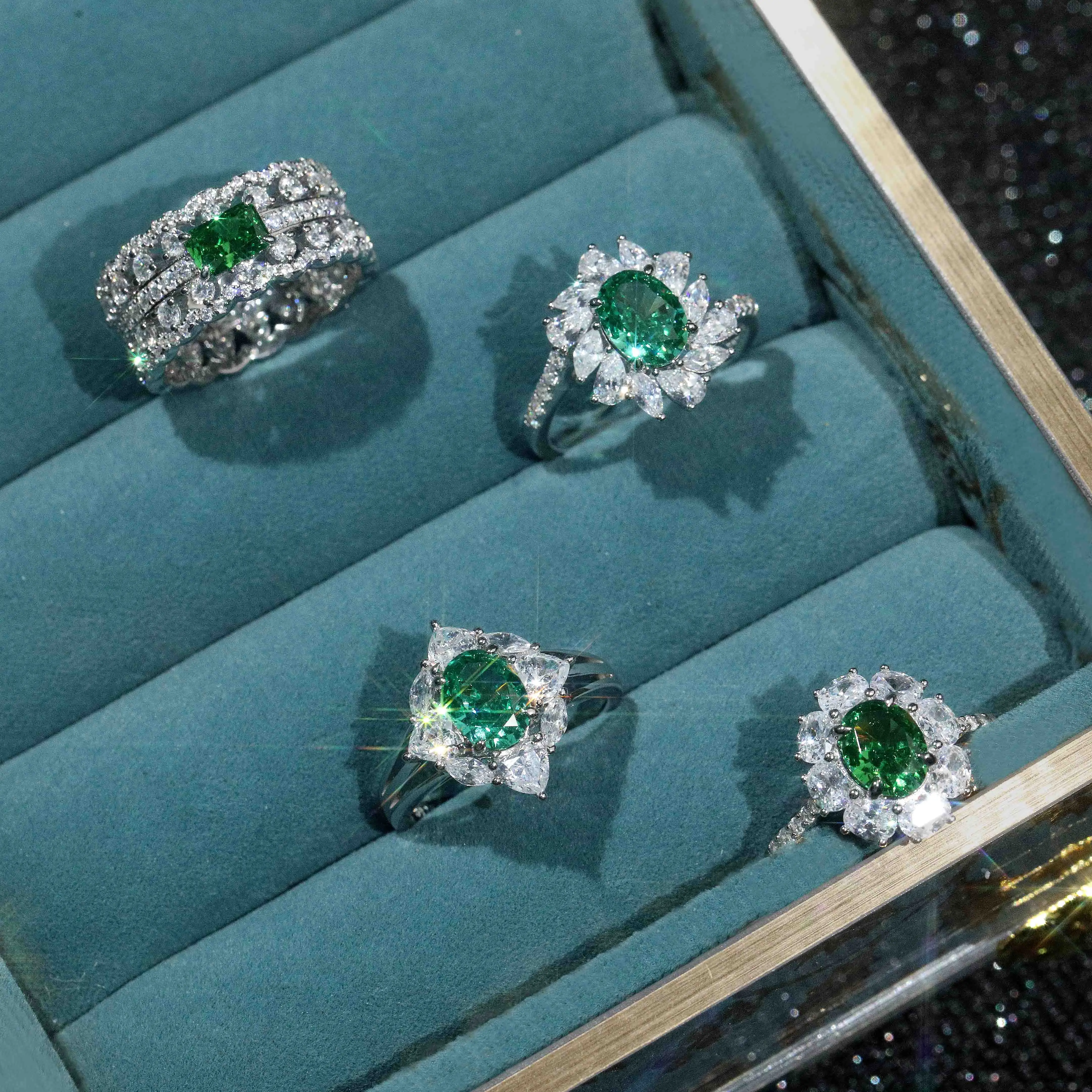 Custom Rings Manufacturer Fine Jewelry Luxury 925 Sterling Silver Zircon Fashion Rings Wedding Engagement Rings for Women