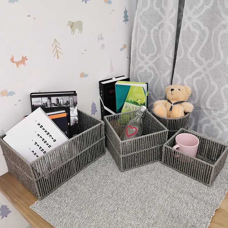 Multifunctional Storage Basket Mini Size Paper Rope Storage Basket Luxurious Storage Basket