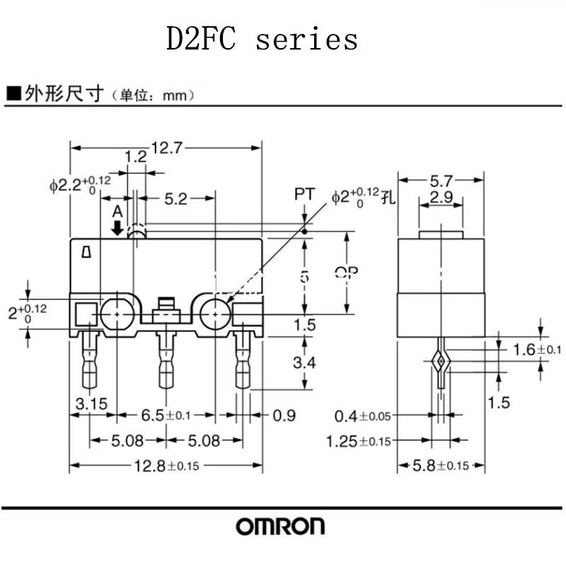 New OMRON Mouse Micro Switch D2FC-F-7N Suitable for Logitech MX518 MX510 G400 G520 G603 G703 G900 G903 Mouse button tact switch