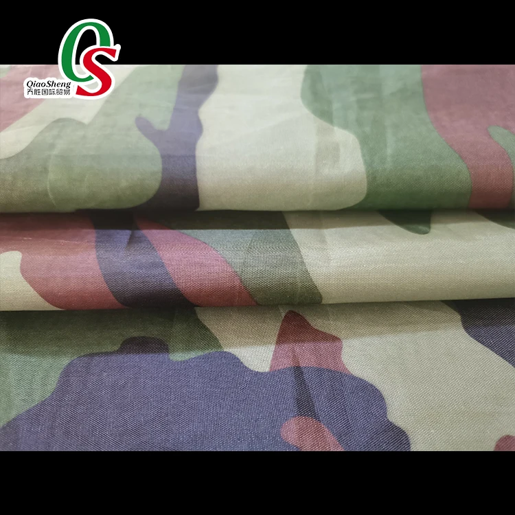100% polyester 170T taffeta camouflage heat transfer printing fabric for lining of bags coats