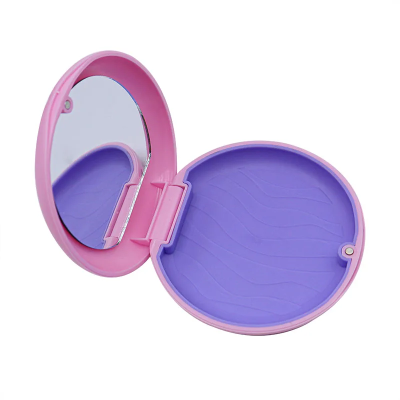 Aligner Retainer Case Invisible Magnet Denture Teeth Mouth Guard Storage Round Shape Box
