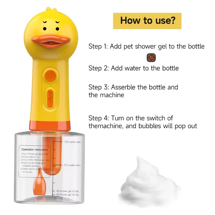 Pet Cleaning & Bathing Automatic Shampoo Dispenser For Pets Electric Dog Grooming Pet Bath Bubble Machine Handheld