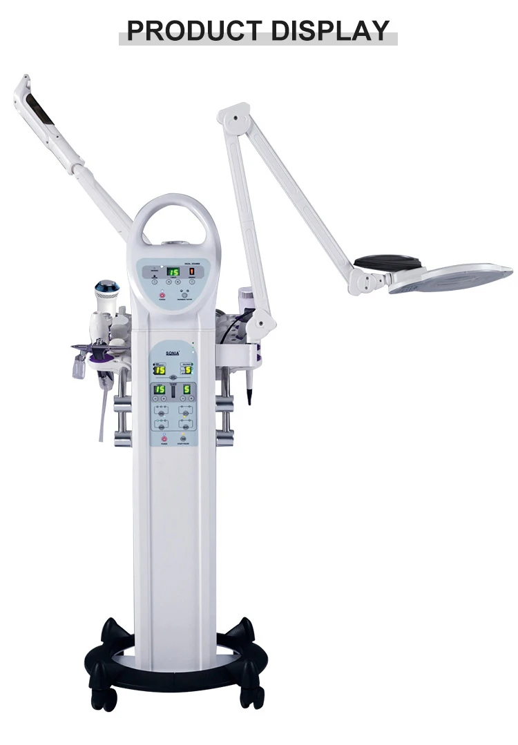 Auro Vertical 9 in 1 Skin Care Facial Lifting Ozone Hot Facial Steamer Magnifying Lamp Beauty Device For Salon Use