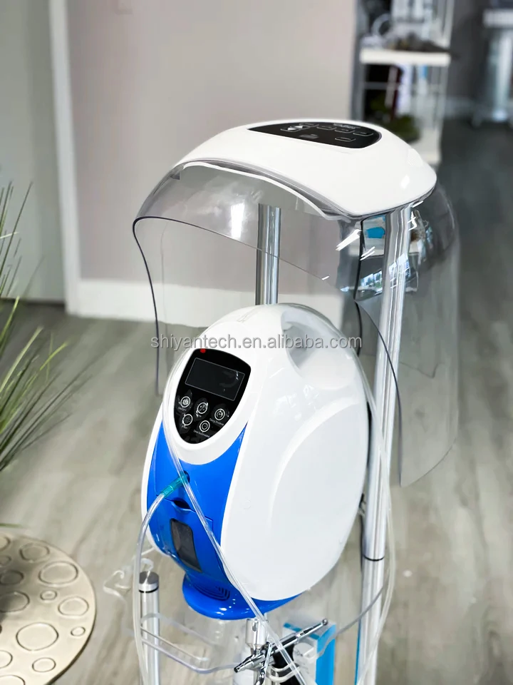 Korea O2 Dome Hyperbaric Oxygen Chamber Skin Moisturizer Portable Spray Gun O2 Led Oxygen Infusion Facial Mask