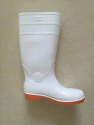 Custom Logo Knee High PVC Work Boots, Wellies Gumboots, Pvc White Safety Rubber Boots For Food Industry