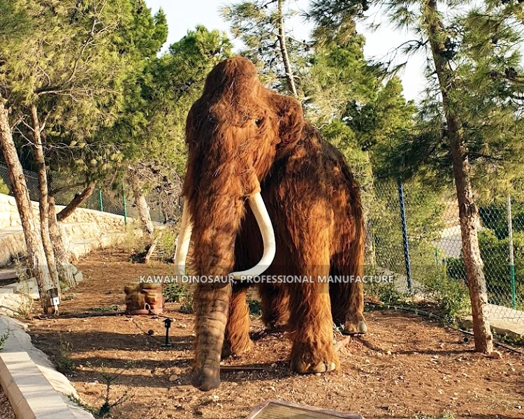 Kawah Factory Realistic Animatronic Mammoth Model Animatronic Mammoth Statue Animals for Forest Park