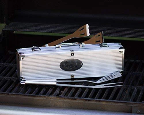 
Stainless Steel BBQ Barbecue Utensils with Aluminium Case BBQ Grill Tool Set Stainless Steel Barbecue Grill Accessories Utensils 