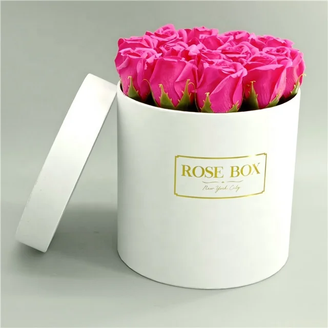 Custom made golden glitter round bouquet rose boxes, flower boxes, hat box