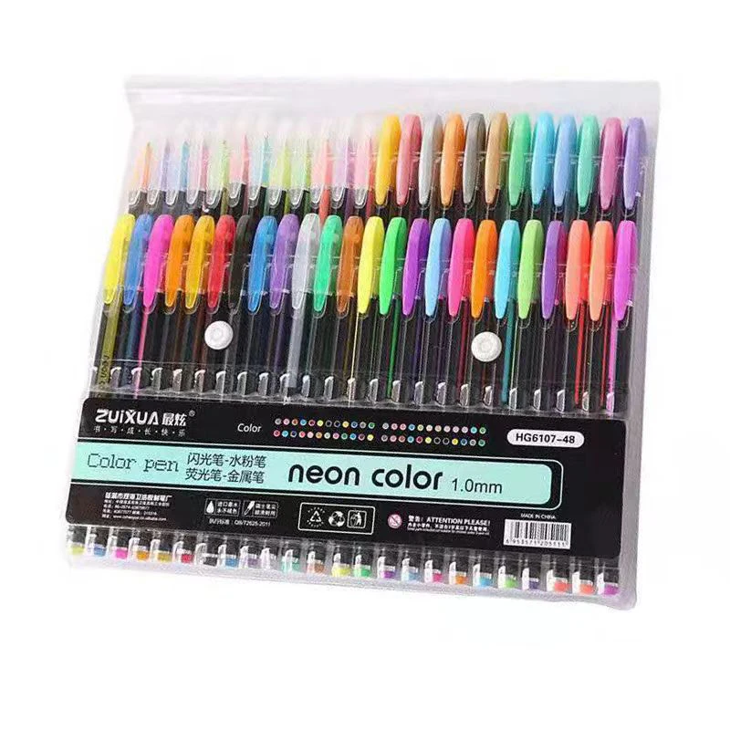keas 48/36/24/12 Colors Gel Pens Set Glitter Gel Ink Pen for Adult Coloring Books Journals Drawing Doodling Art Markers