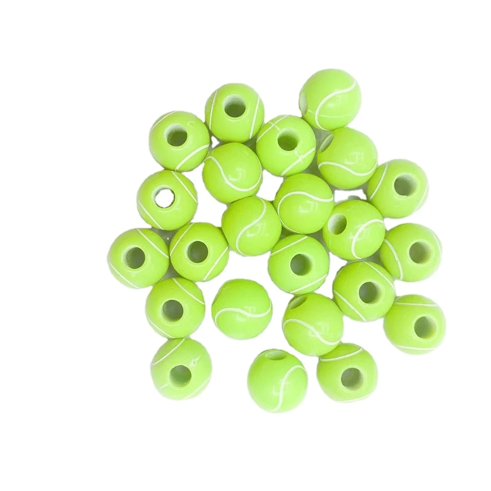 Round Acrylic Beads Wholesale Green DIY Round Tennis for Bracelet Necklace Jewelry Accessories B0220 Beads Acrylic