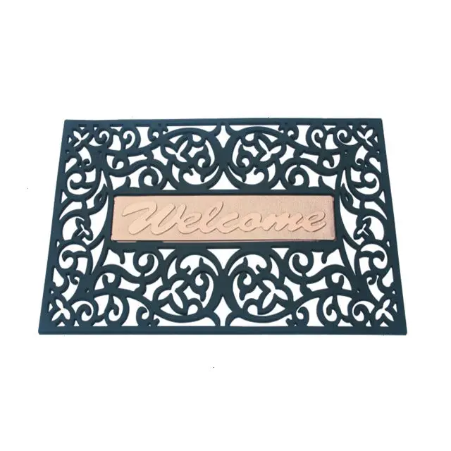Welcome Door Mat Durable Machine Washable Rug Doormats For Entry Back Door Hightraffic Areas Hollow Anti-slip Hollow Rubbed Mat
