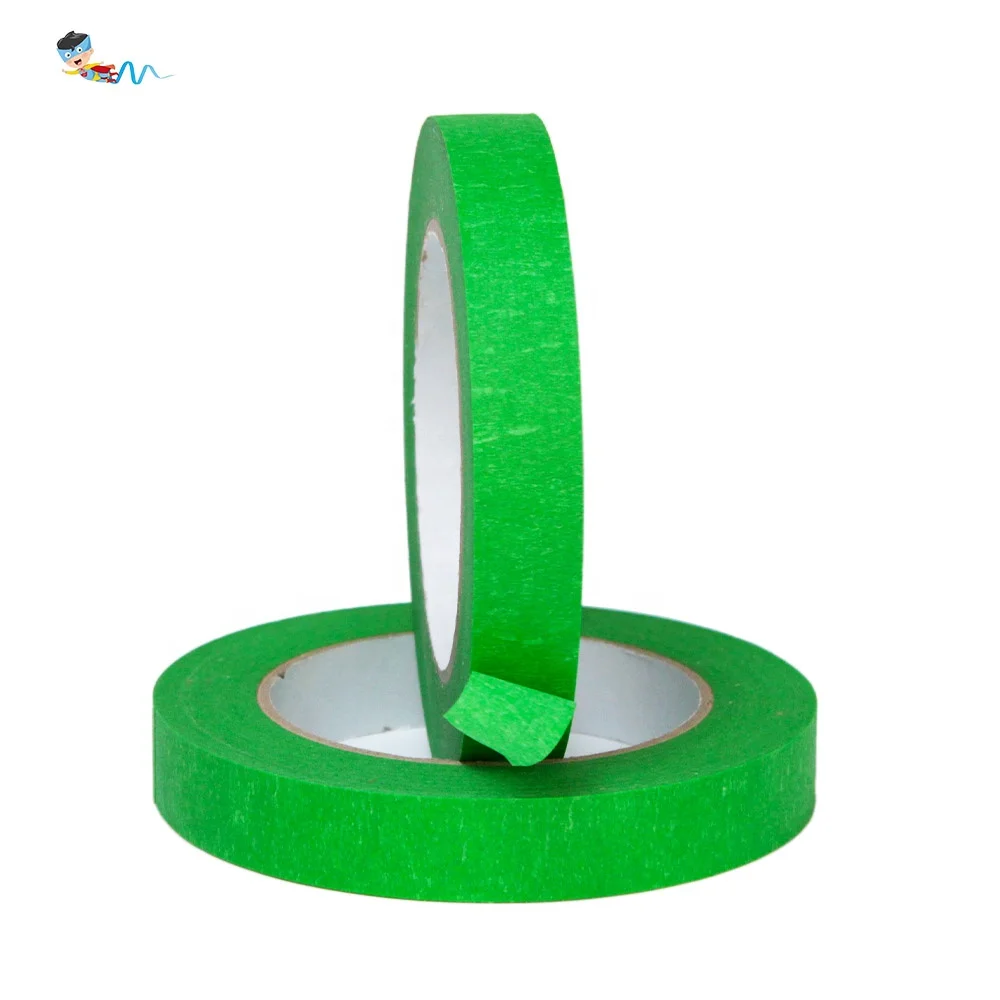2- Green Color Recyclable Spray Paint Masking Craft Packing Idea DIY Decoration Crepe Paper Self Adhesive Tape