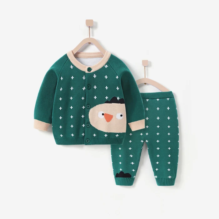
Fall winter newborn baby cute print sweater pants two piece set 