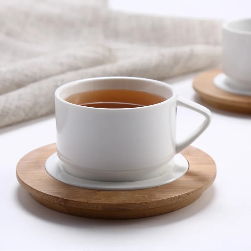 Wholesale Coffee Tea Accessories Bone China Pot Set With Wooden Coaster Porcelain Tea Sets With Teapot Ceramic Tea Pot And Cup