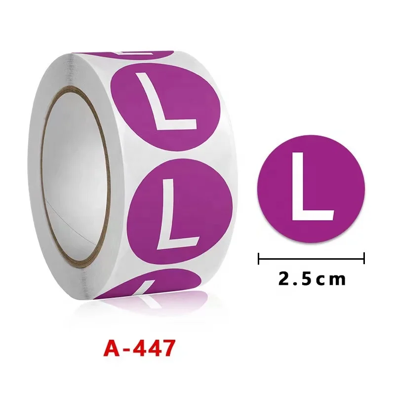 XS S M L XL XXL Retail T Shirt Clothing Label Adhesive Round Apparel Size Stickers