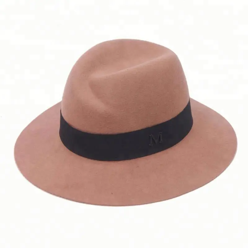 
Wholesale Cheap Winter Female Wool Felt Big Wide Brim Special Crown Shape Fedora Hat 